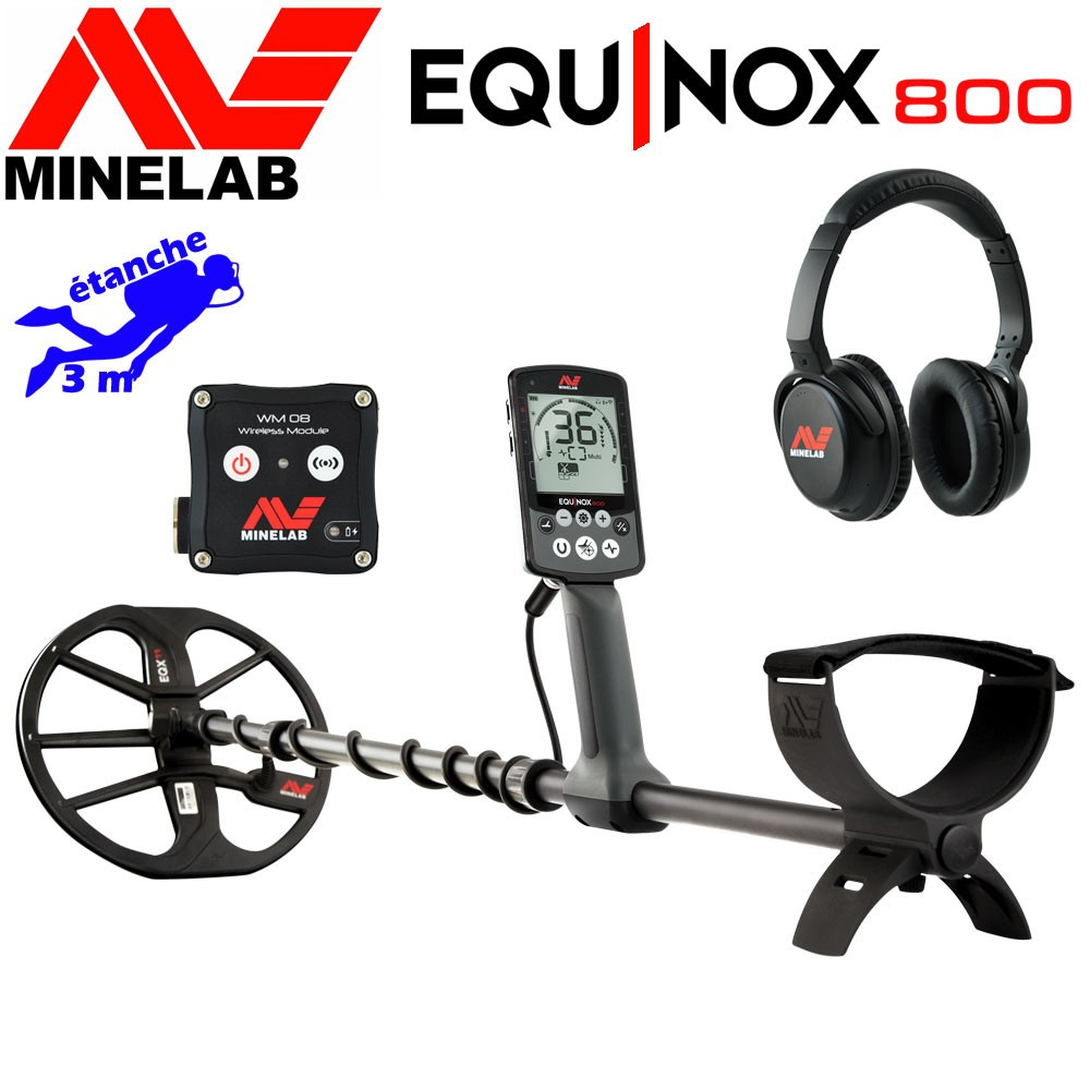 Minelab Equinox Protège Fiche de recharge détecteur de métaux Noir Fr 