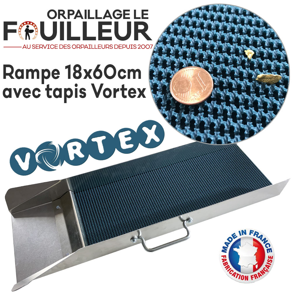 Rampe d'orpaillage débutant 18x60cm avec tapis Vortex