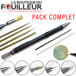 Pack complet crayon de précision avec 5 embouts pour le nettoyage des monnaies romaines en bronze