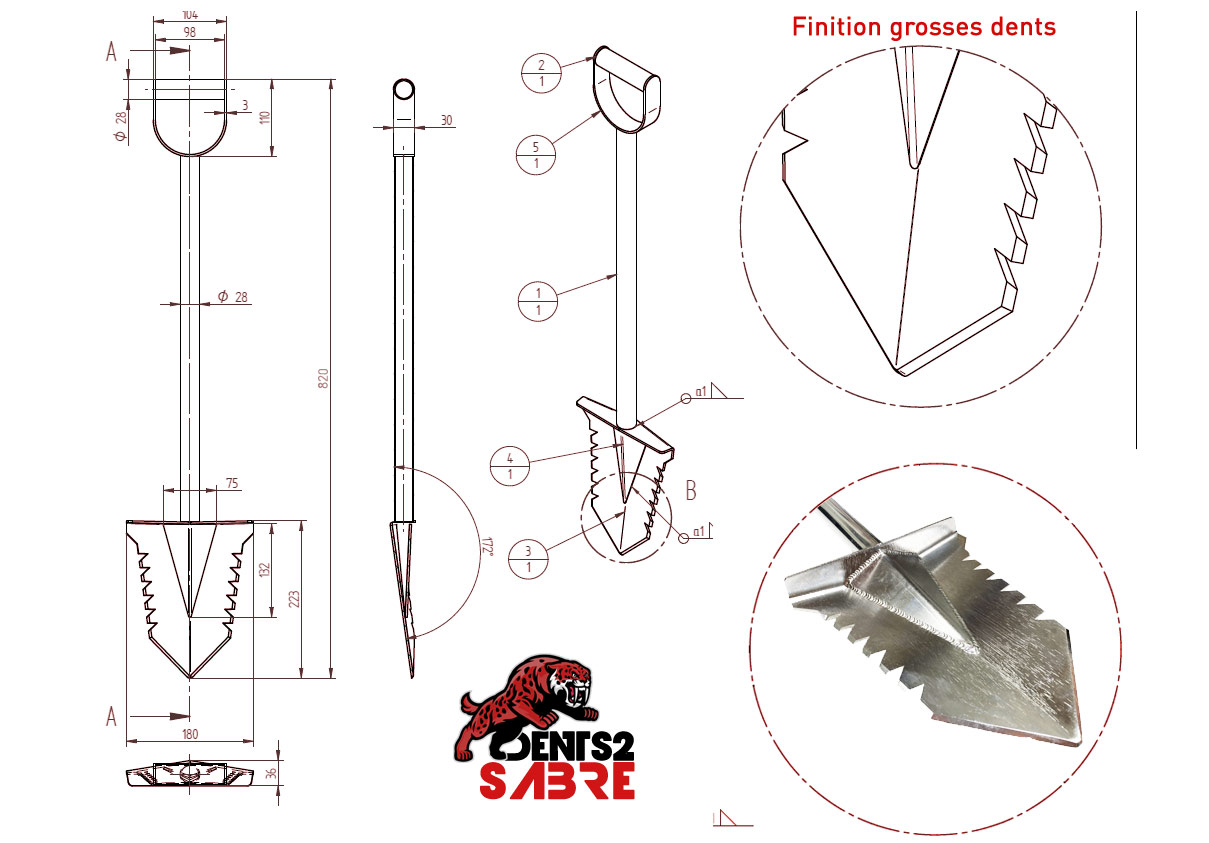 pelle inox incassable