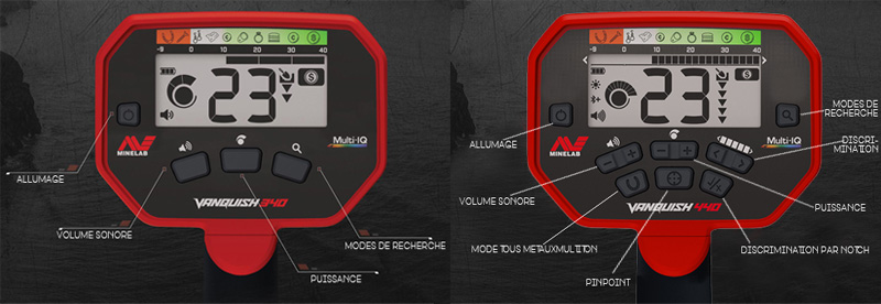 Comparatif des reglages des détecteurs minelab vanquish 340 et vanquish 440