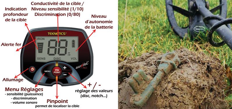 reglages detecteur teknetics eurotek pro