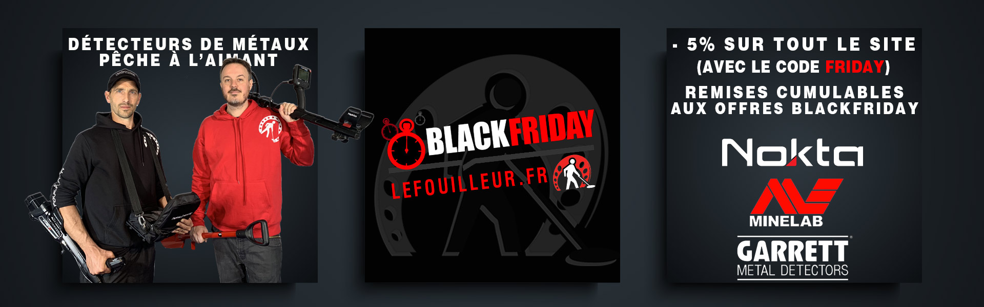 Promotions Black Friday détecteurs de métaux à la Boutique du Fouilleur