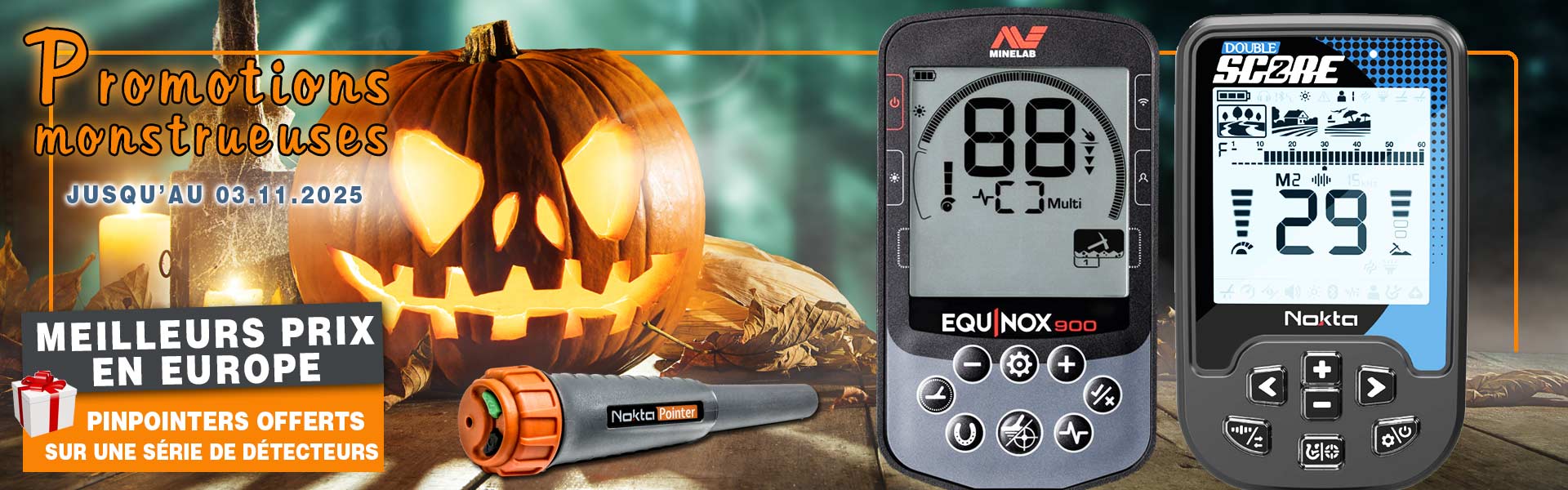Promotions HALLOWEEN détecteurs de métaux à la Boutique du Fouilleur