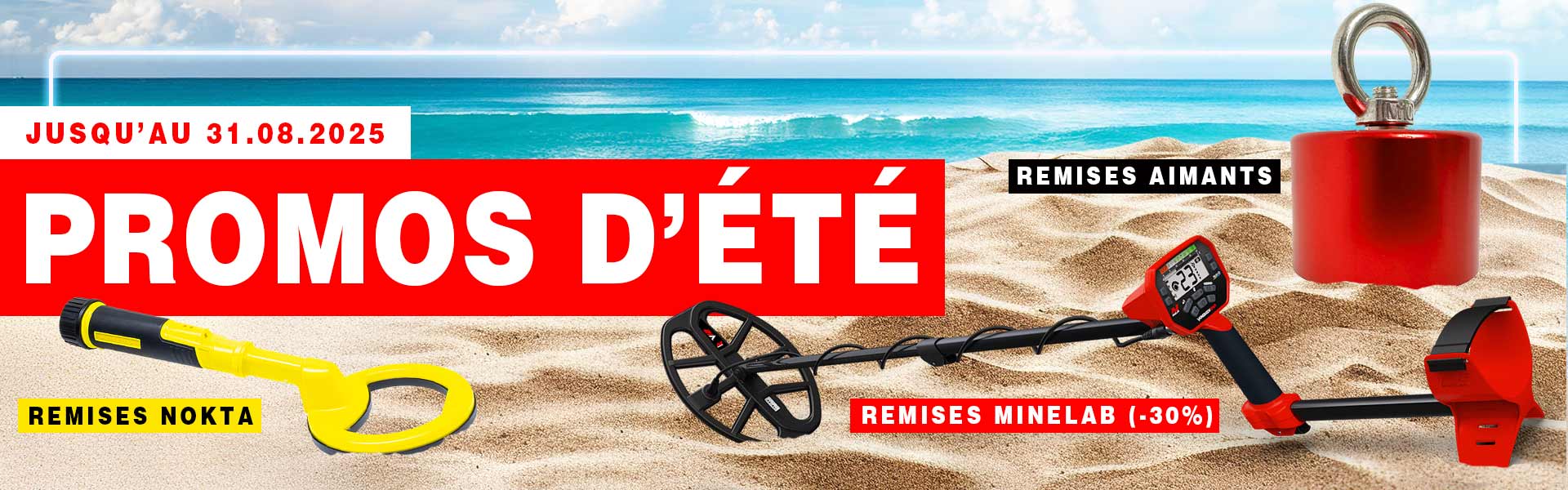Promos d'été détecteurs de métaux à la Boutique du Fouilleur