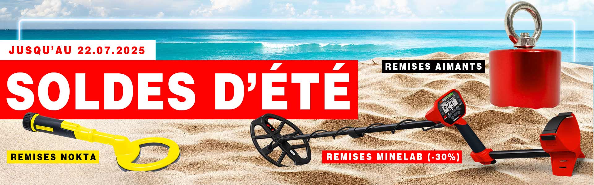 Soldes d'été détecteurs de métaux à la Boutique du Fouilleur